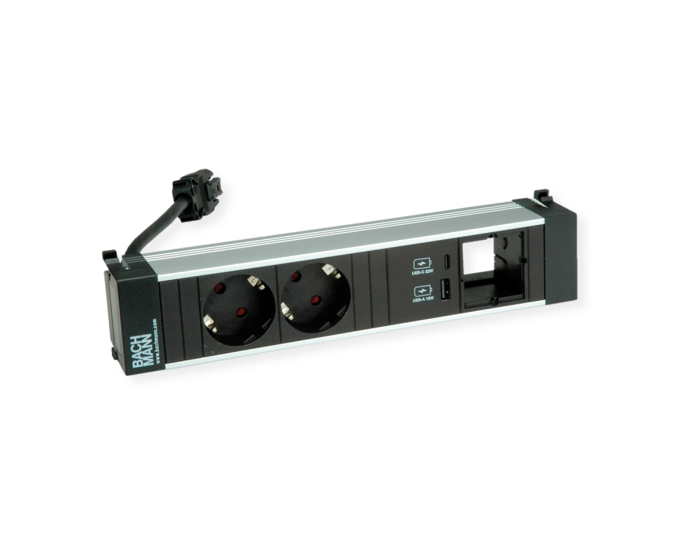 BACHMANN POWER FRAME M 2xCEE7/3, 1xUSB A&C 22W 1xCM 0,2m GST18