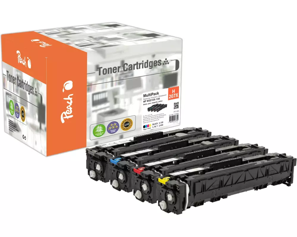 Peach Tonerset HP No. 207X BK/C/M/Y