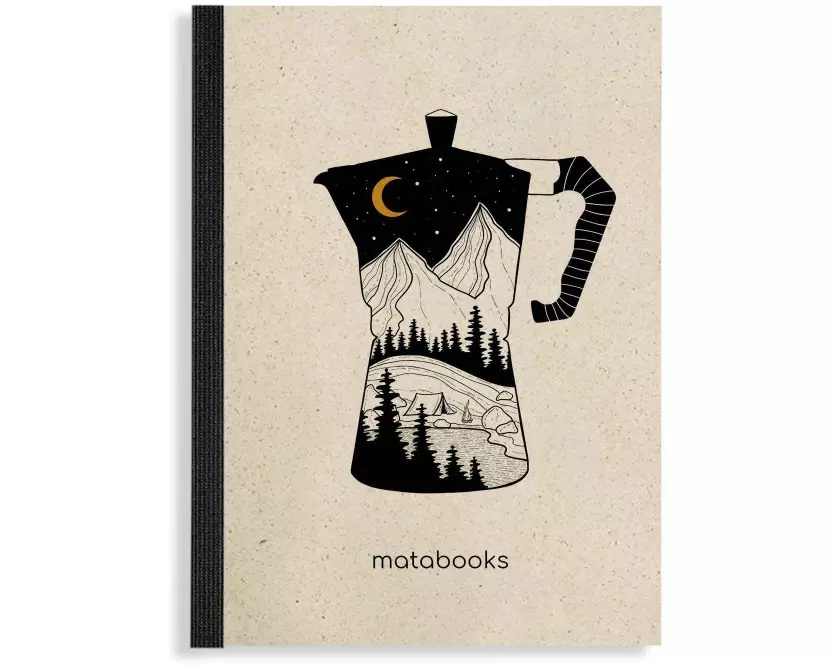 matabooks - Steifbroschur Dahara A6 "Coffee"