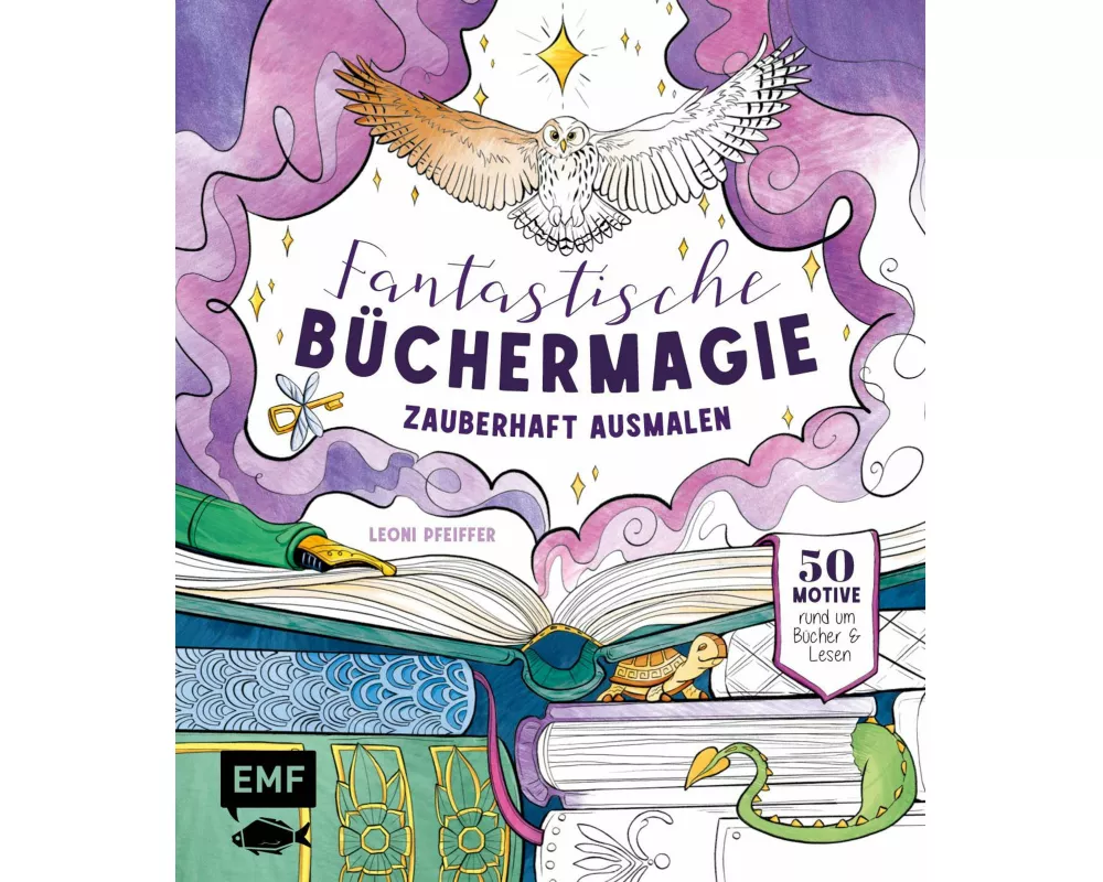 Fantastische Büchermagie – Zauberhafte Lesewelten zum Ausmalen