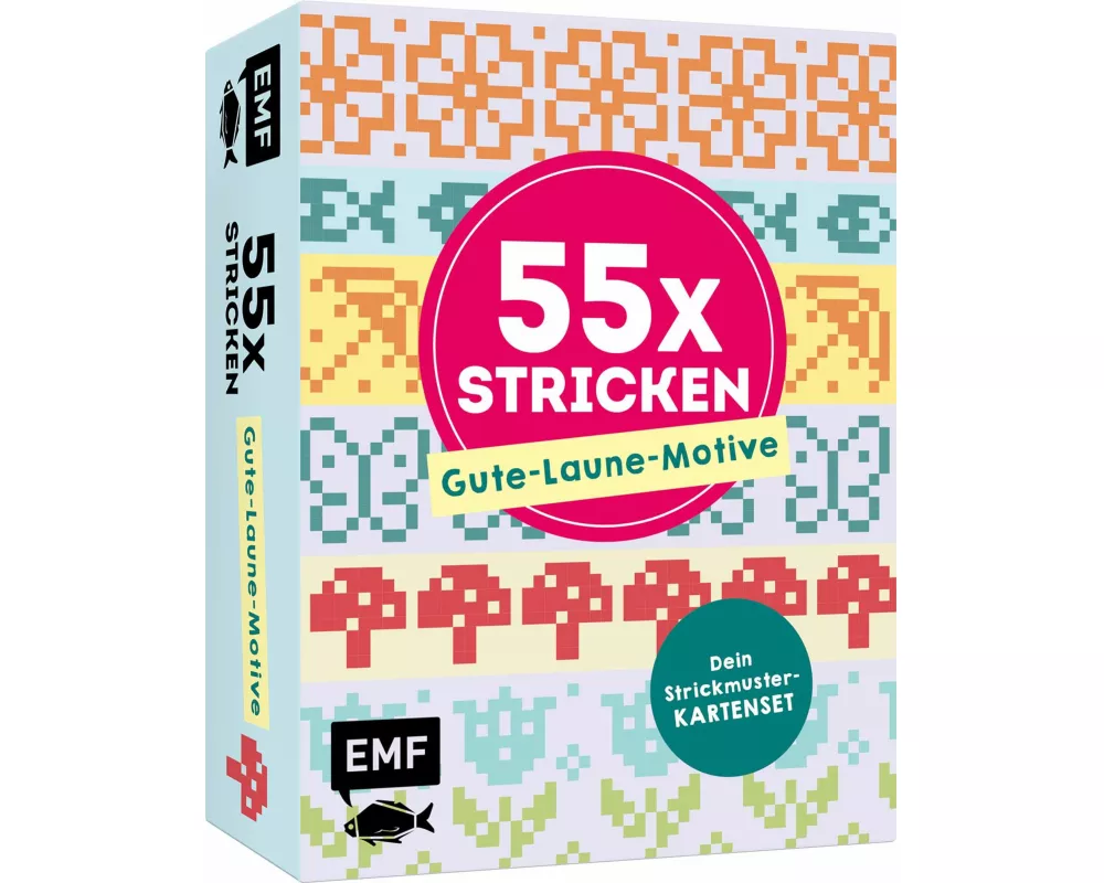 55 x stricken – Gute-Laune-Motive: Deine Strickmustersammlung als Kartenset