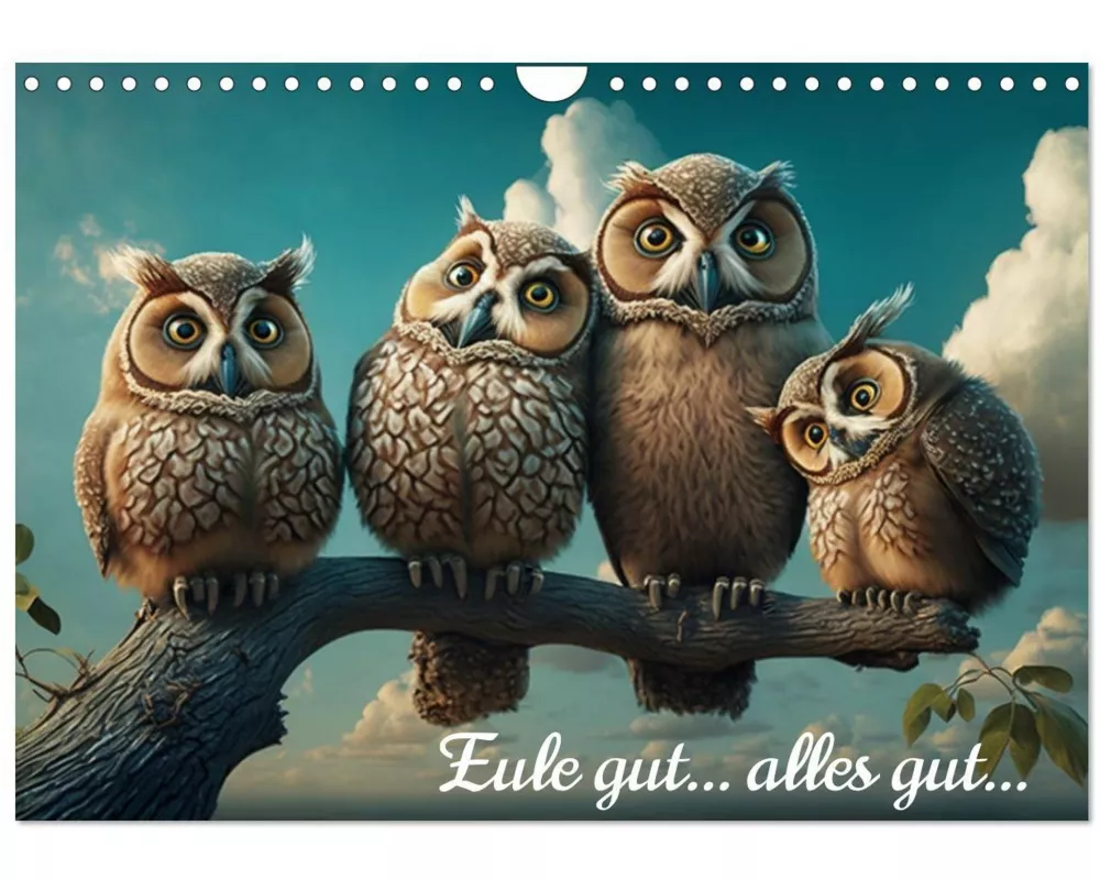 Eule gut... alles gut! (Wandkalender 2026 DIN A4 quer), CALVENDO Monatskalender