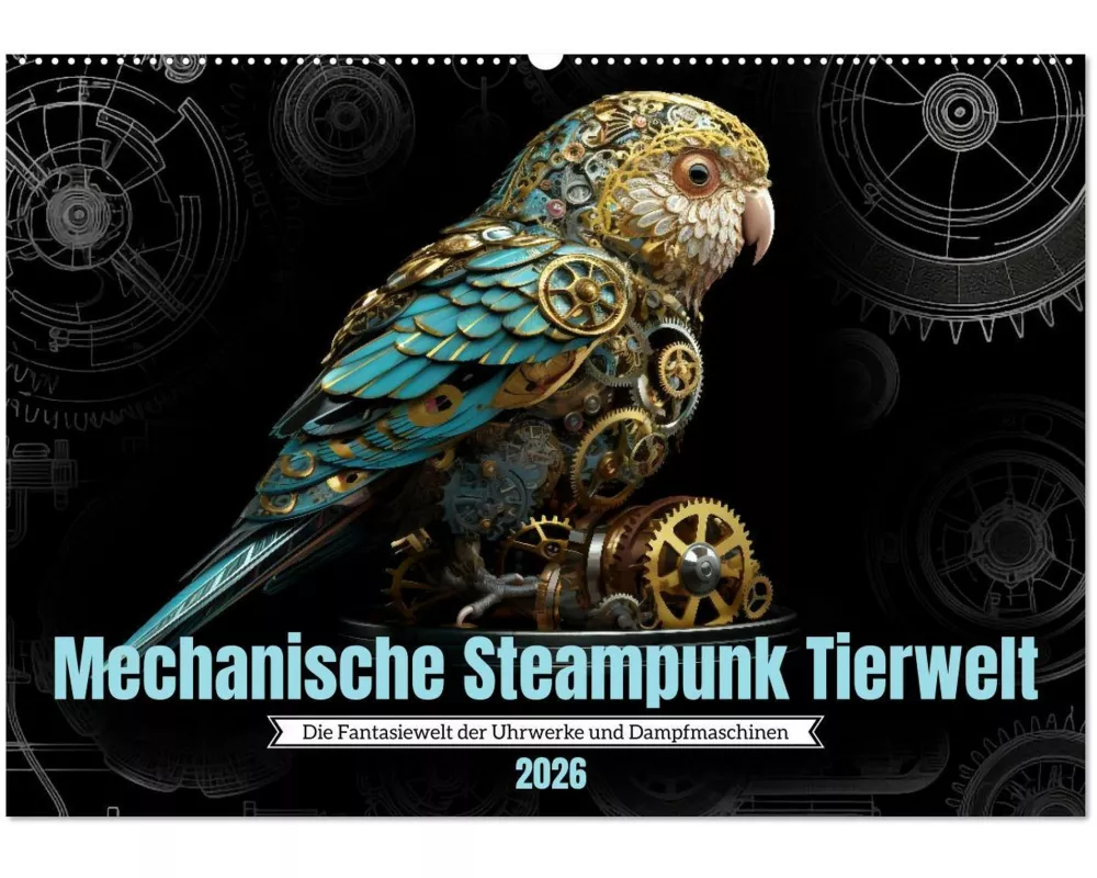 Mechanische Steampunk Tierwelt (Wandkalender 2026 DIN A2 quer), CALVENDO Monatskalender