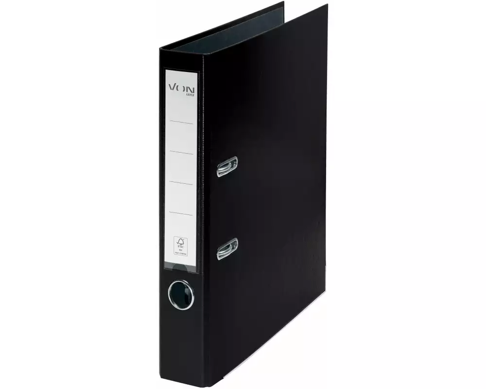 VON Ordner mit PP/Papier, 5 cm, Schwarz