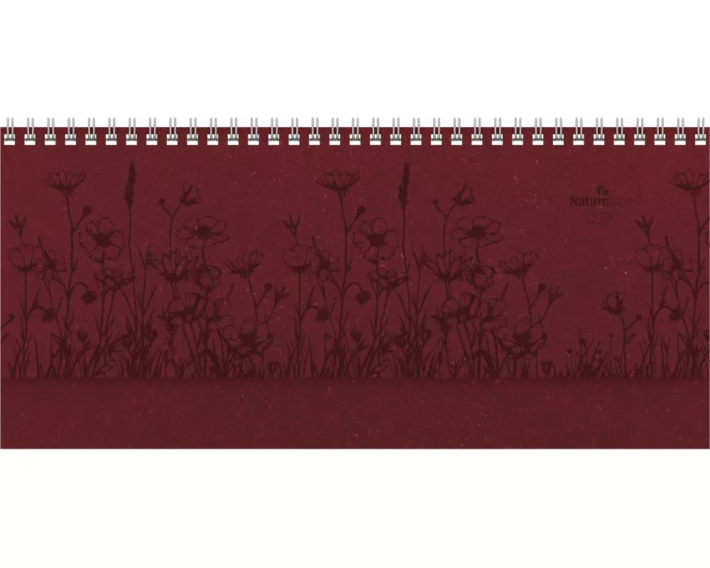 Alpha Edition - Tisch-Querkalender Nature Line Flower 2026 – Tischkalender quer 29,7×13,5 cm mit Wochenübersicht & Notizbereich, nachhaltiger Büroplan