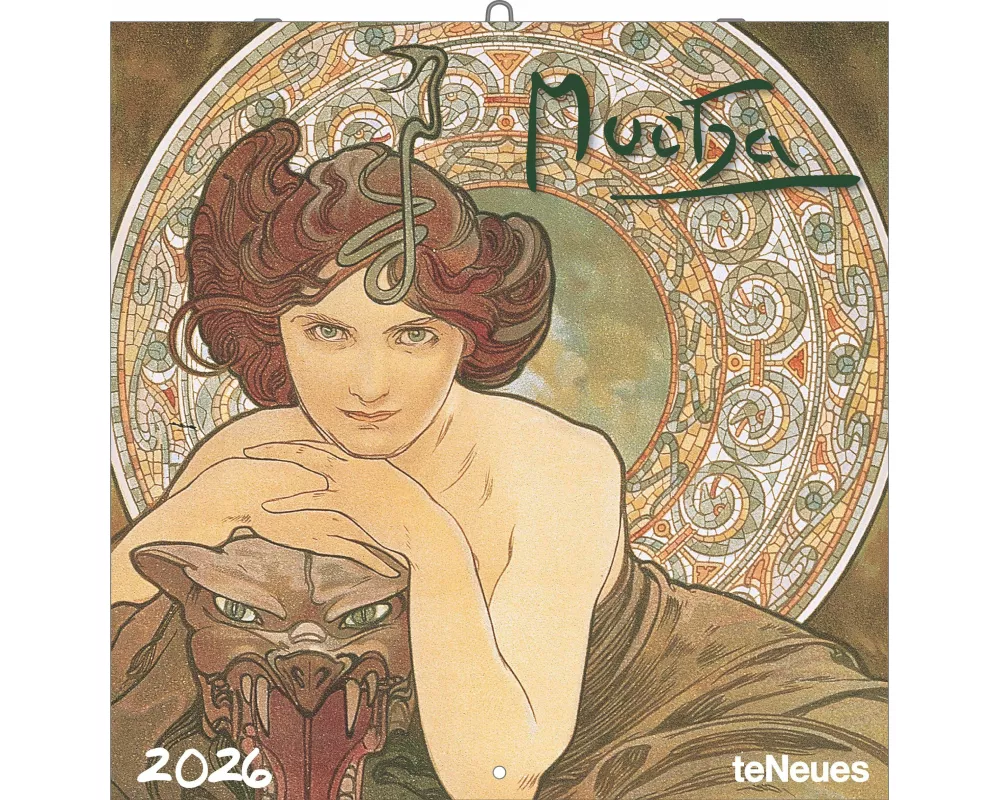 teNeues - Mucha 2026 – Kunst-Wandkalender 30x30 cm (30x60 cm geöffnet) | Broschürenkalender mit Jugendstil-Motiven für Mucha-Fans & Kunstliebhaber