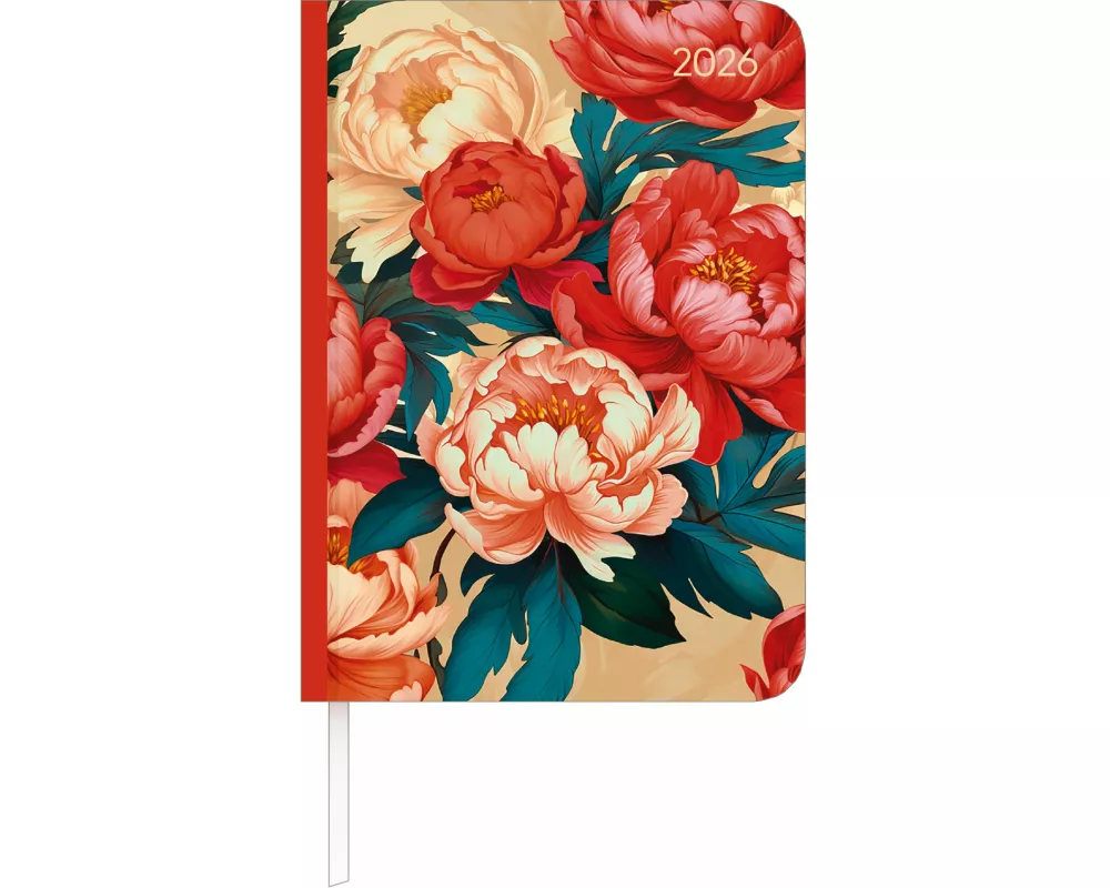 Alpha Edition - Lady Journal Roses 2026 – Taschenkalender A6 (11×15 cm) mit Monatsübersicht, 192 Seiten & 4-sprachigem Kalendarium, eleganter Wochenpl