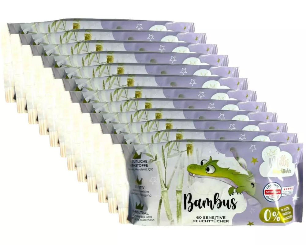 Millis Feuchttücher Sensitive Bambus 12 x 60 Stück