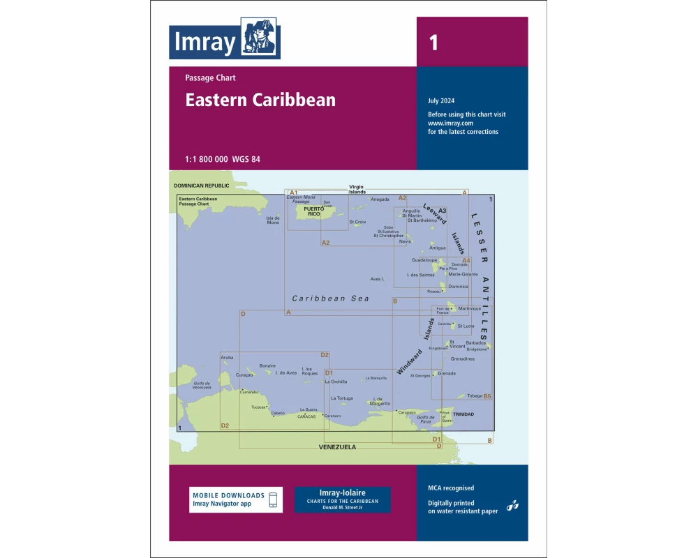 Imray Chart 1 Eastern Caribbean
