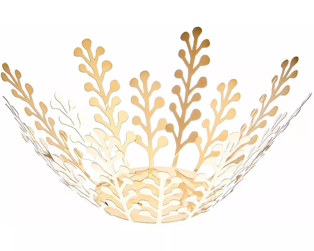 Metall-Teelichthalter Farnblätter gold für Teelicht bis ? 4,2cm