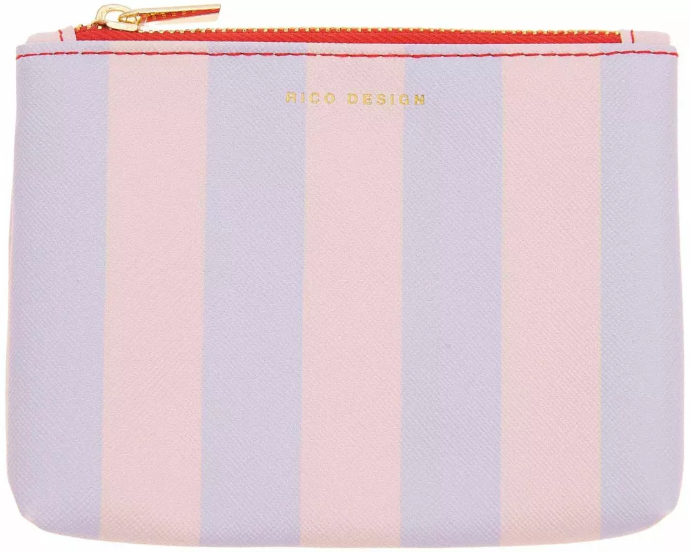 Etui S, Streifen, rosa/flieder, 13 x 9,5 cm
