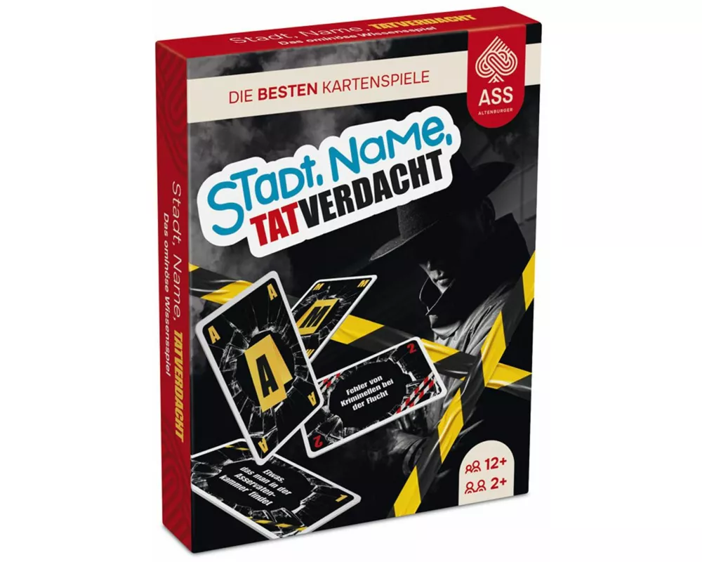 Stadt, Name, Tatverdacht - Crime Spiel für 2-4 Spieler, ab 7 Jahre (Krimispiel)
