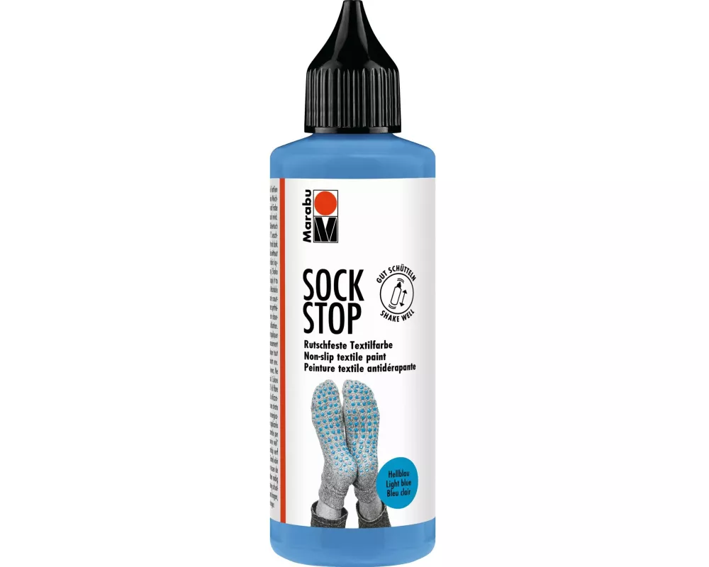 Marabu Textilfarbe Antirutsch Sock Stop 90 ml, Hellblau