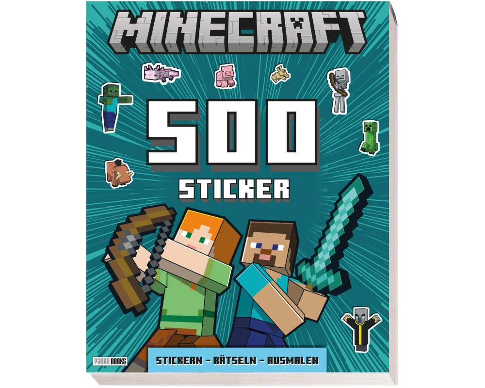 Minecraft: 500 Sticker- Stickern - Rätseln - Ausmalen