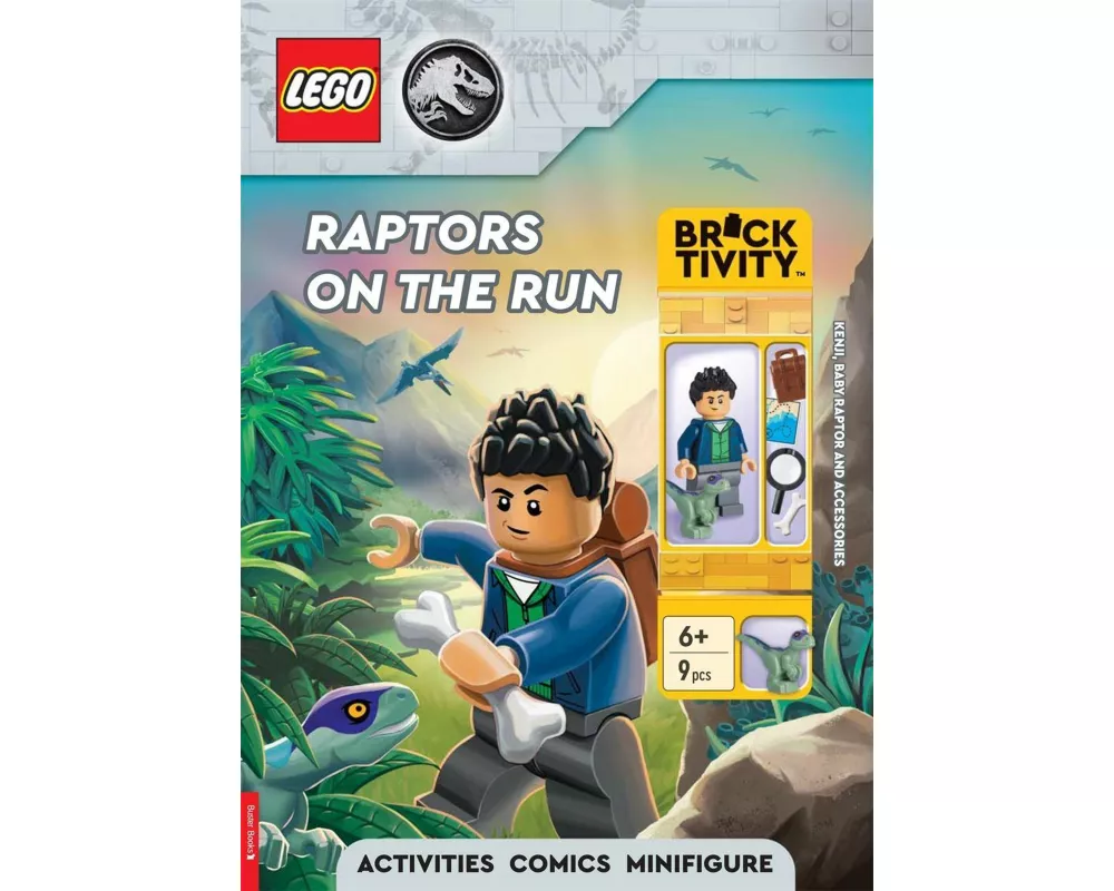 LEGO Jurassic World™: Raptors on the Run Activity Book (with Kenji minifigure, baby raptor and accessories)