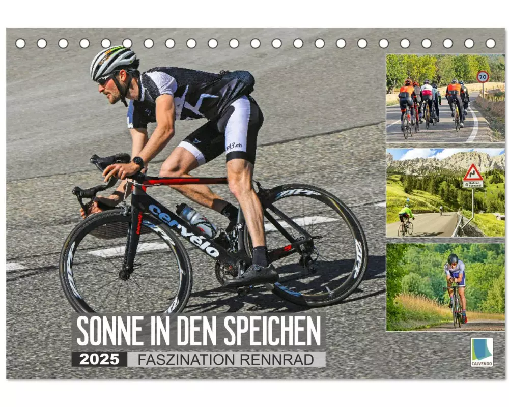 Sonne in den Speichen - Faszination Rennrad (Tischkalender 2025 DIN A5 quer), CALVENDO Monatskalender