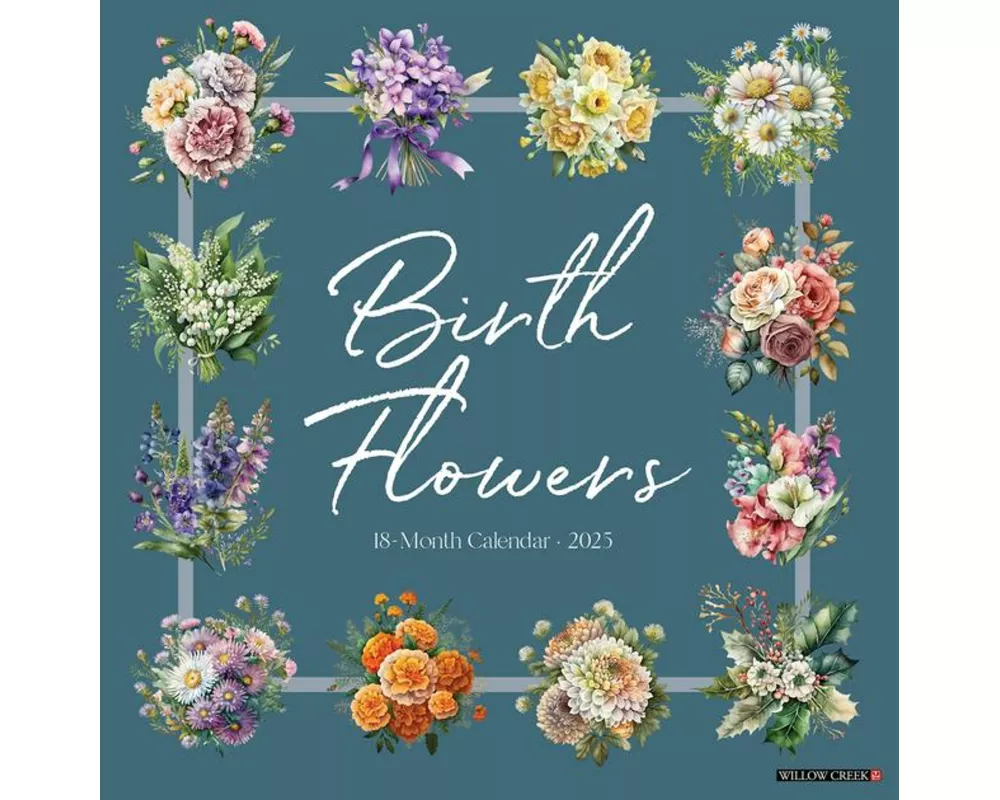 Birth Flowers 2025 12 X 12 Wall Calendar