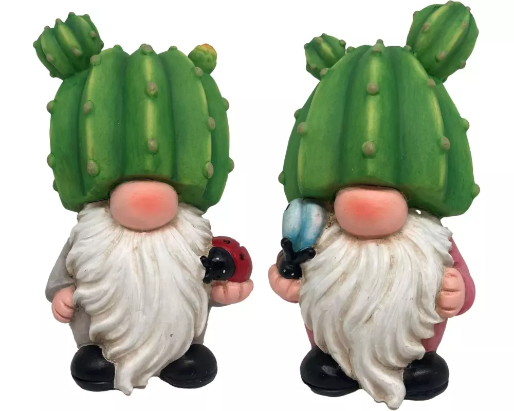 Dameco Dekofigur Gartenwichtel Kaktus 2er Set