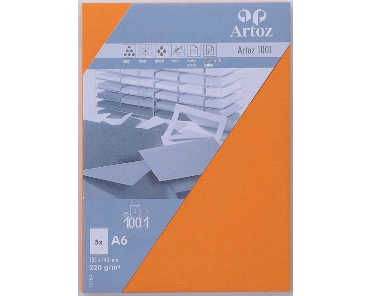 ARTOZ Karten 1001 A6 107326145 220g, orange 5 Blatt