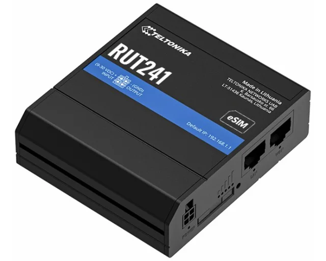 TELTONIKA NETWORKS RUT241 eSIM 4G/LTE/3G/2G GLOBAL Router Universal PSU