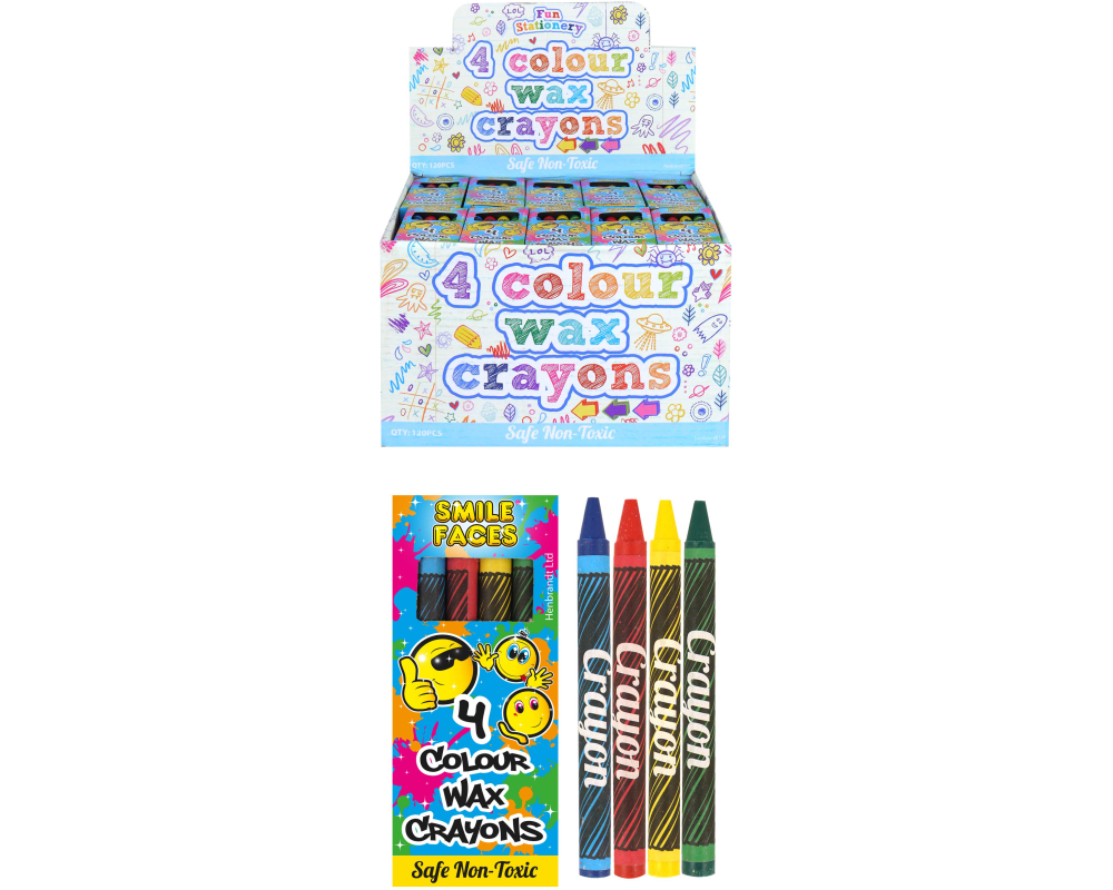 ROOST Wachsmalstifte Smile S51 206 8cm, 4 ass.