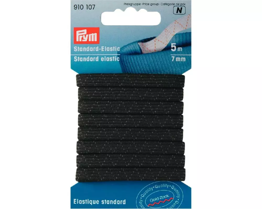 Prym Elastikband Standard 7 mm, Schwarz