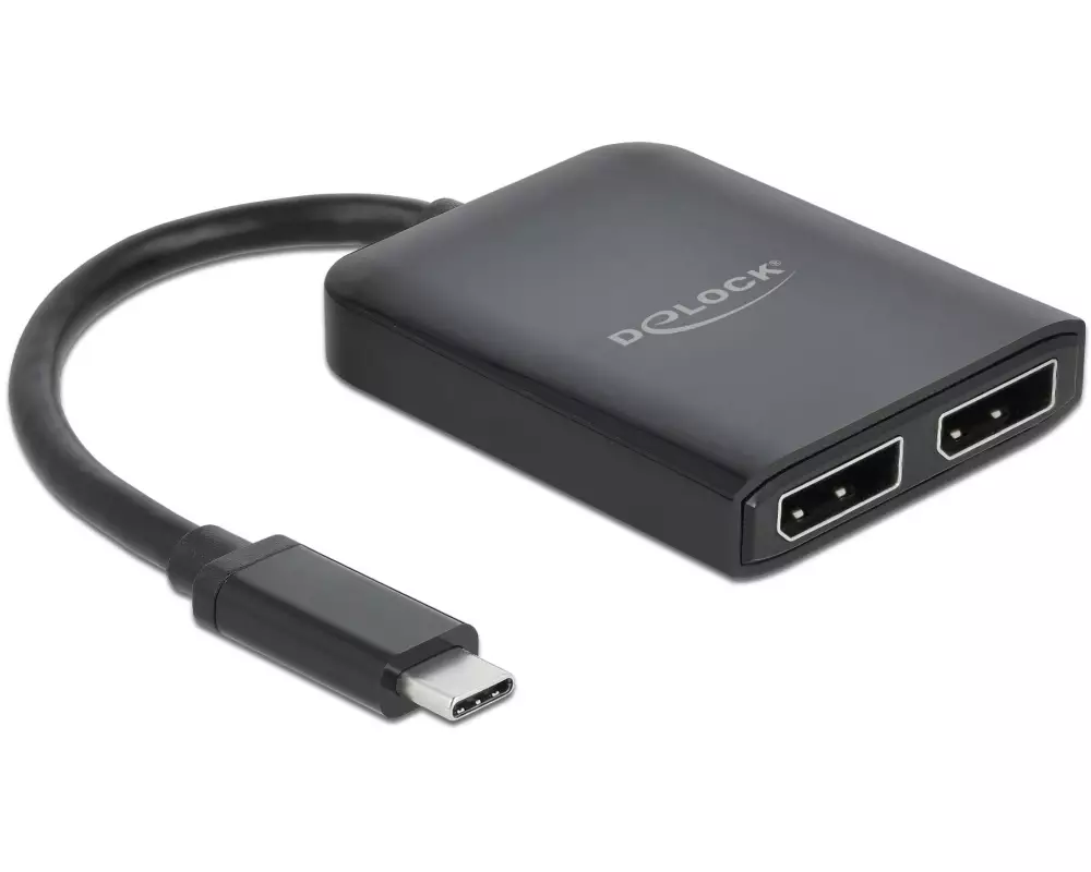 Delock 2-Port Signalsplitter USB-C – Displayport MST/VXP support