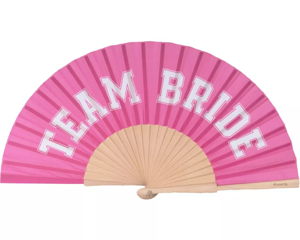 Fisura Handfächer Team Bride Rosa/Weiss