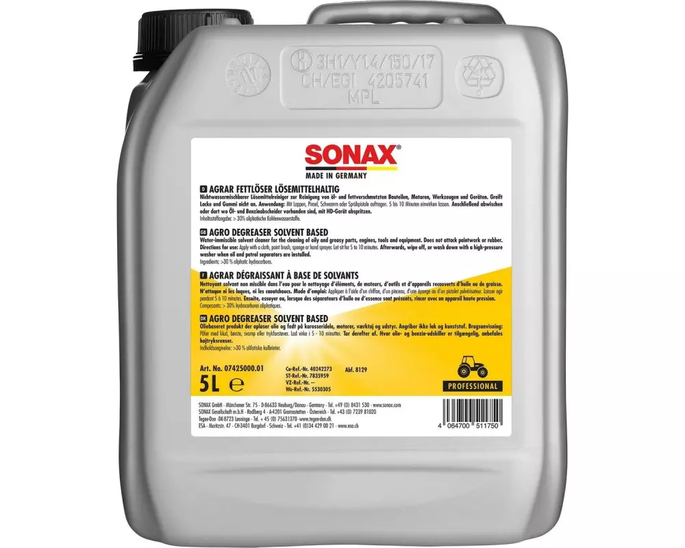 Sonax Agrar Fettlöser Alkalisch 5000 ml
