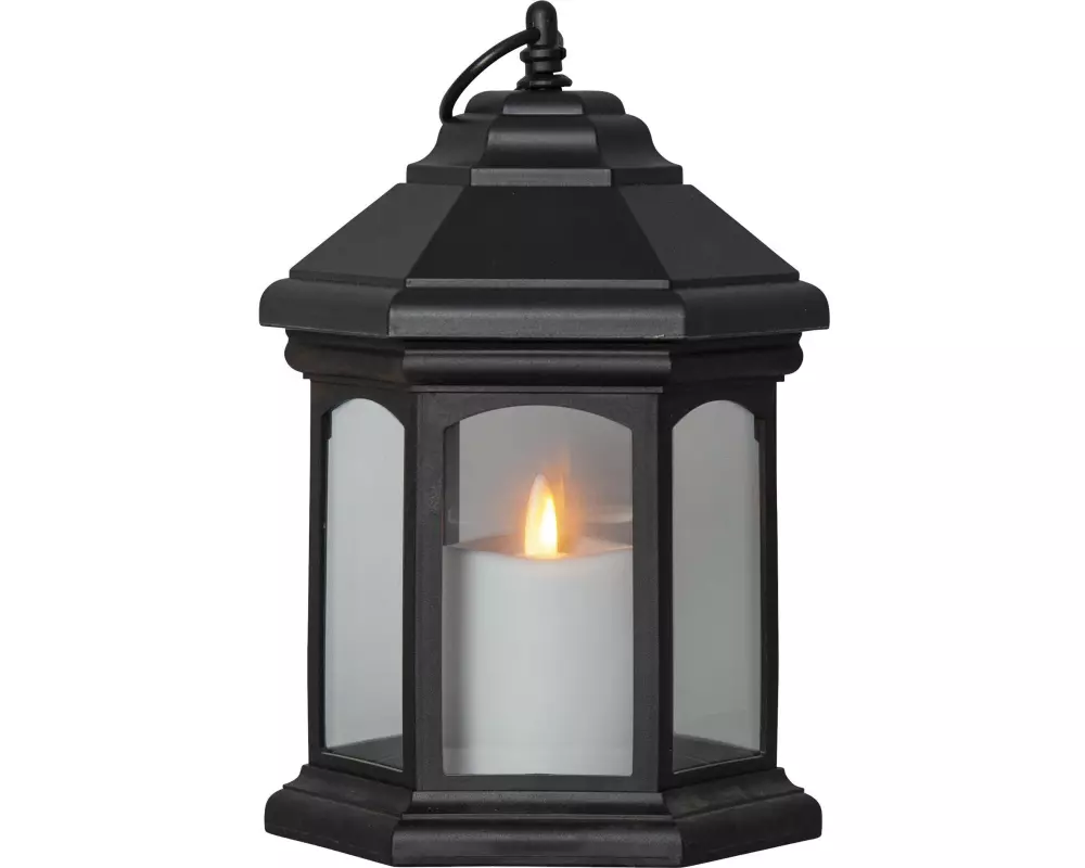 Star Trading Laterne Linta Outdoor, Schwarz, 26 cm, Timerfunktion