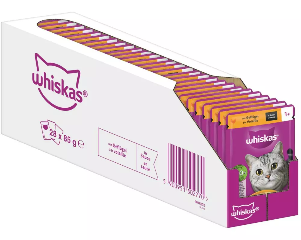 Whiskas Nassfutter 1+ Geflügel in Sauce 28 x 85 g