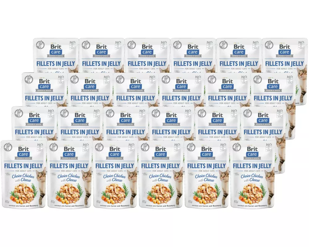 Brit Nassfutter Care Fillets Gelée Huhn & Käse, 24 x 85 g