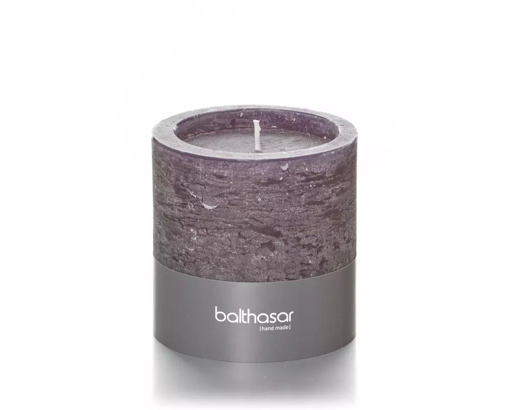 balthasar Kerze Rustico 10 cm x 10 cm, Grau