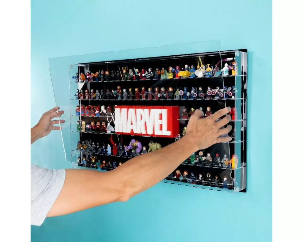 iDisplayit Acryl-Wand-Display für 128 LEGO Marvel Minifiguren 76313