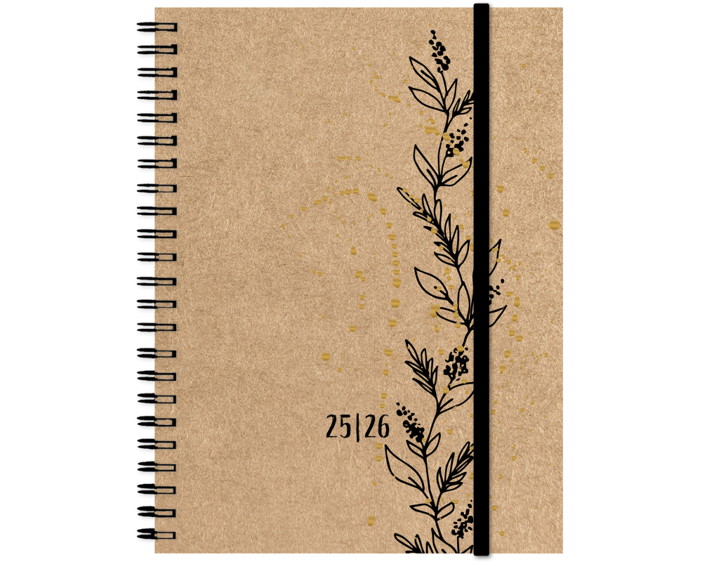 SIMPLEX Schüleragenda Kraftpap. 25/26 500414.26 1W/2S 17M Tendril ML 12x16.5cm