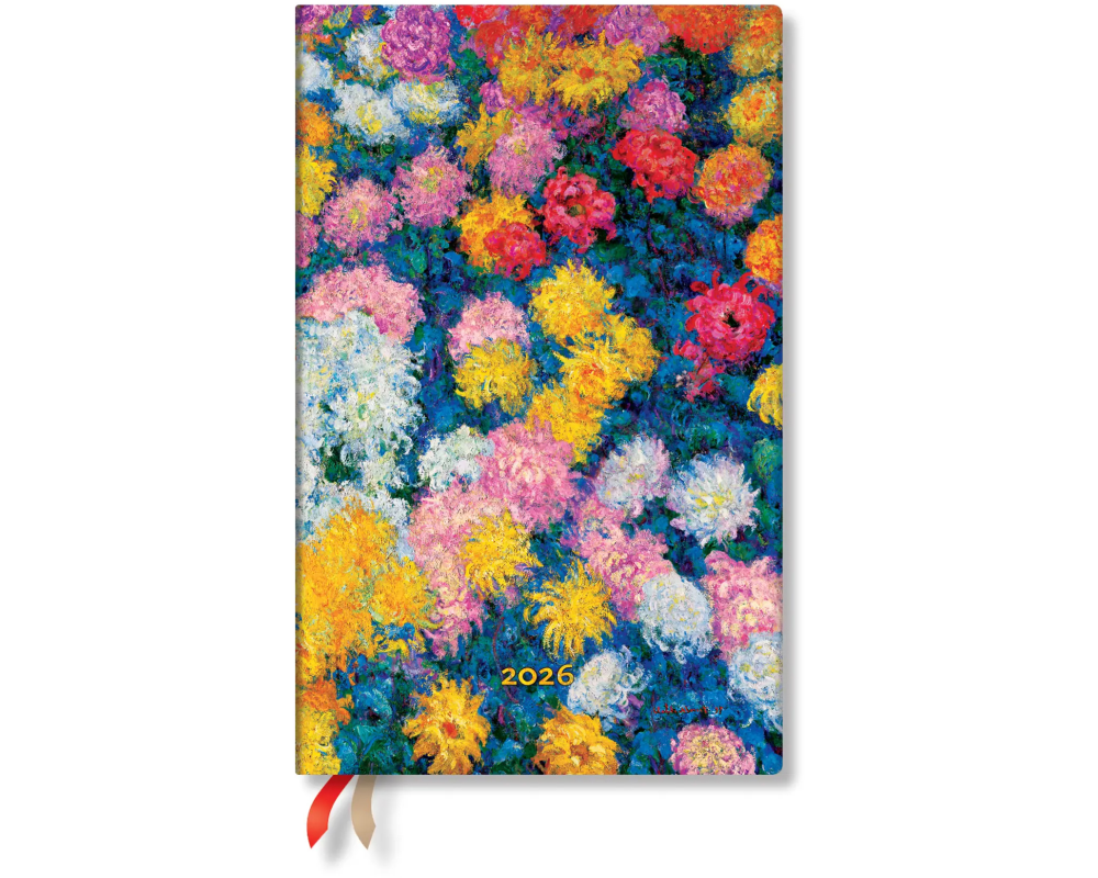 PAPERBLANKS Agenda Monets Chrysanth. 2026 DD0632-0 1W/1S VSO Maxi HC DE 13.5x21cm