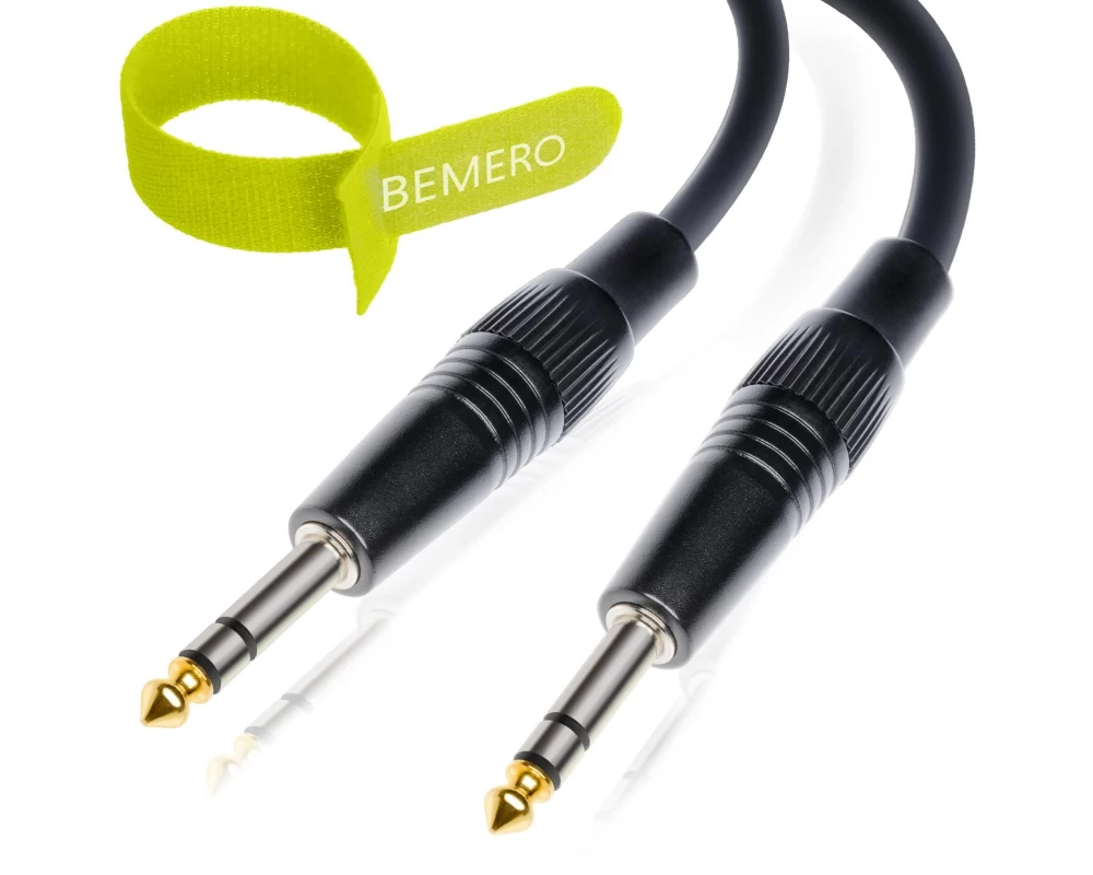 Bemero Audio-Kabel 6.3 Klinken - 6.3 Klinken 1.5 m, Schwarz