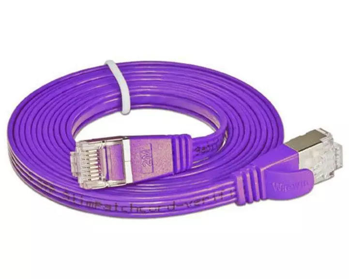 SLIM Slimpatchkabel RJ-45 - RJ-45, Cat 6, STP, 10 m, Violett