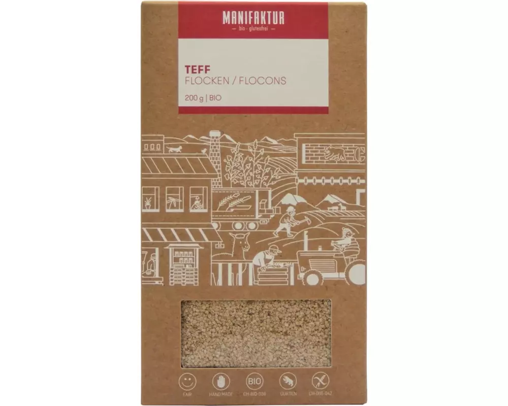 Manifaktur Teff Flocken, glutenfrei 200 g