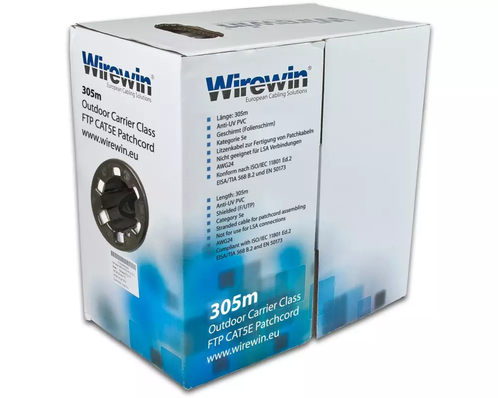 Wirewin Rangierkabel VKBOX OUTDOOR 305.0 Cat 5e, FTP, 305 m, Schwarz