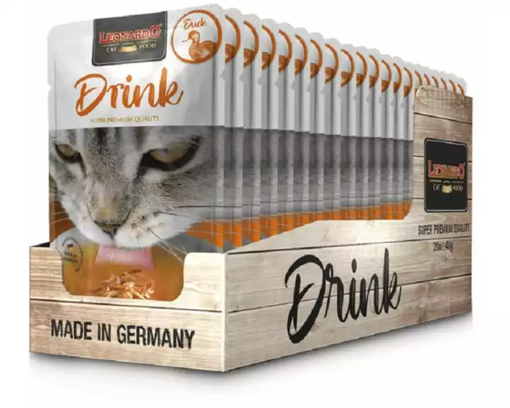 Leonardo Cat Food Katzen-Snack Drink Ente, 20 x 40 g