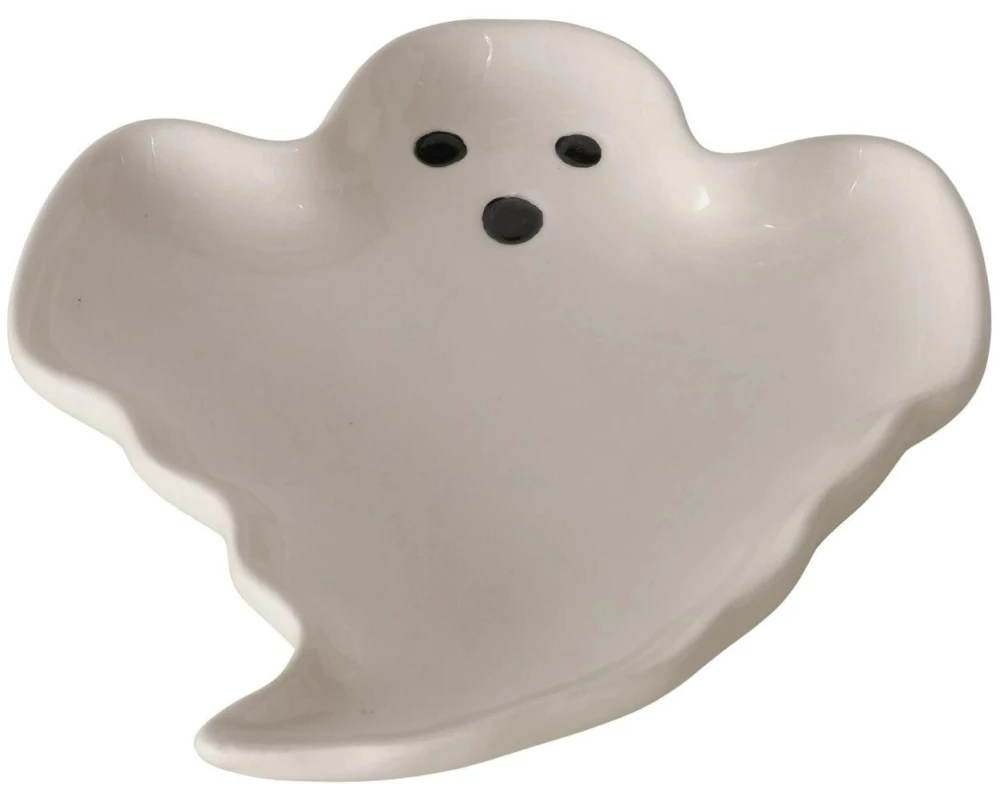 Boltze Aufsteller Teller Spooky Keramik, 20 x 16 x 2.5 cm