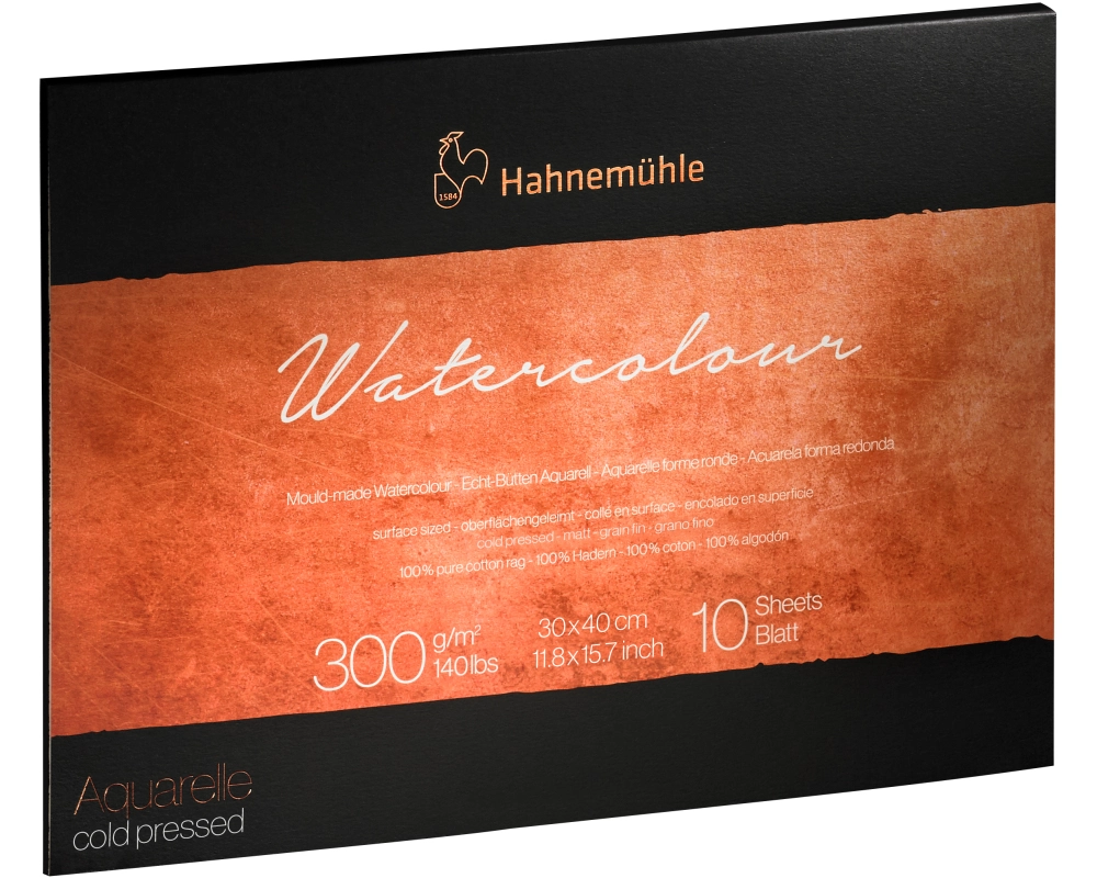 HAHNEMÜHLE Aquarellblock 30x40cm 10625131 weiss matt, 300g 10 Blatt