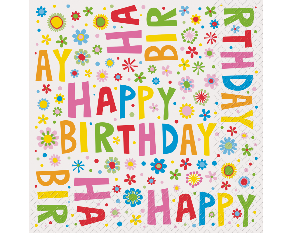 STEWO Servietten 25x25cm 2573923660 Happy Birthday 20 Stück
