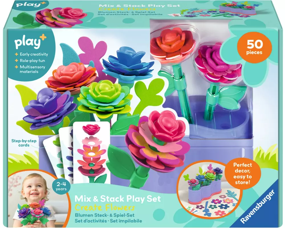 play+ Steck- und Spiel-Set Blumen
