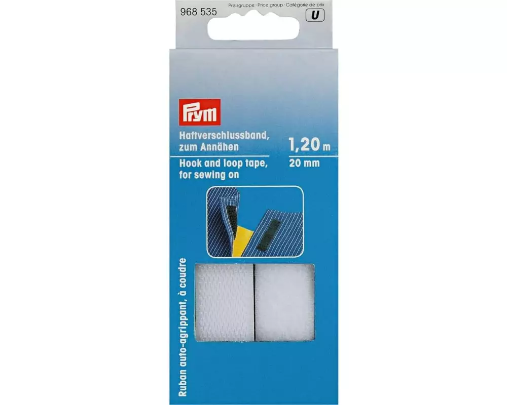 Prym Klettbandverschluss 1.2 m zum Annähen, Weiss