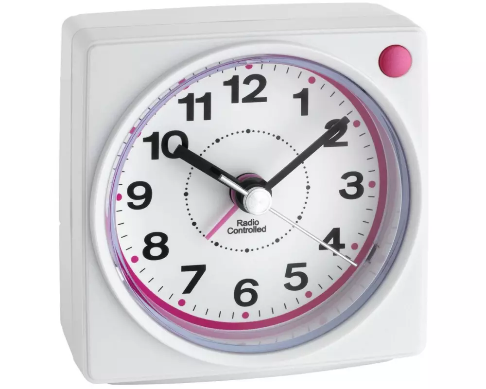 TFA Dostmann Funkwecker Weiss/Rosa
