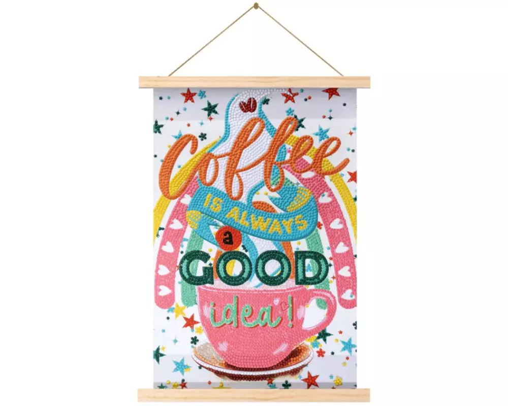 CRAFT Buddy Bastelset Coffee Mini Crystal Art Scroll Kit 20 x 30 cm