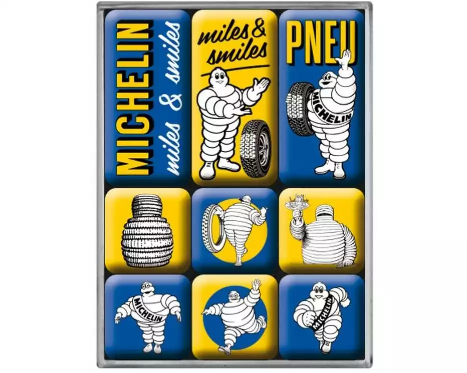 Nostalgic Art Magnet-Set Michelin 1 Stück, Blau/Gelb