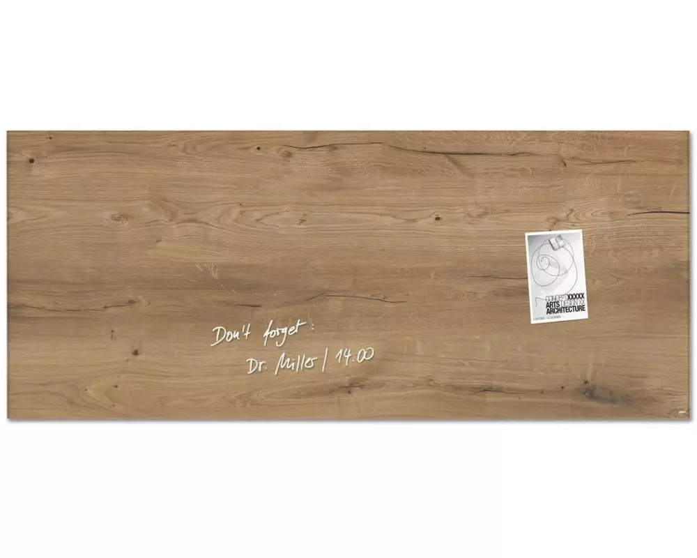 Sigel Magnethaftendes Glassboard Artverum 130 x 55 cm, Holz-Optik